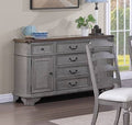 Poundex F6121 Two tone grey finish wood dining server buffet console with drawers