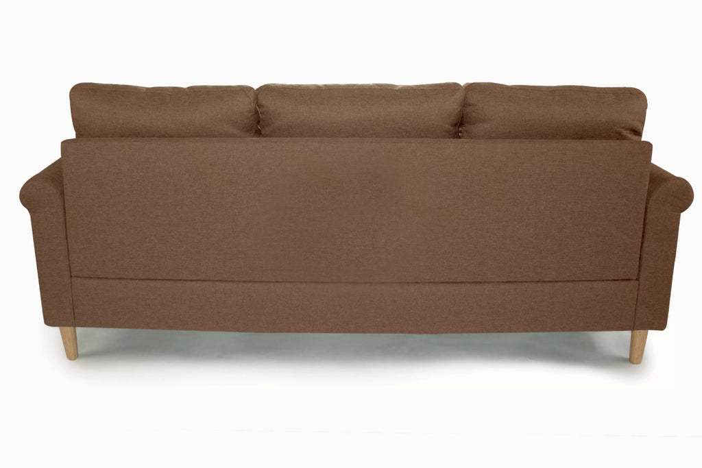 Poundex F6458 2 pc leta light coffee polyfiber fabric apartment size sectional sofa reversible chaise