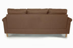 Poundex F6458 2 pc leta light coffee polyfiber fabric apartment size sectional sofa reversible chaise