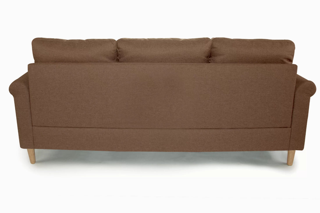 Poundex F6458 2 pc leta light coffee polyfiber fabric apartment size sectional sofa reversible chaise