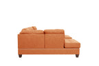 Poundex F6506 3 pc Allcott hill romulus citrus poly fiber fabric sectional sofa reversible chaise and ottoman