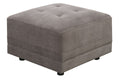F6565-Clearance  Latitude run mckenny charcoal waffle suede upholstered modular ottoman