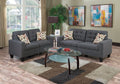 Poundex F6901 2 pc blue grey faux linen fabric sofa and love seat set Windsor kayla collette