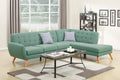 Poundex F6955 2 pc laguna linen like fabric sectional sofa with tufted back Mid century modern A&J homes studio belinda abigail
