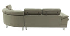 Poundex F6984 2 pc light grey faux leather sectional sofa set rounded chaise Orren ellis ketan