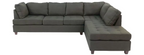 Poundex F6988 2 pc ash black dorris fabric sectional sofa reversible chaise A&J homes studio