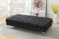Poundex F7228 Orren ellis hayden black bonded leather modern ottoman