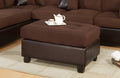 Poundex F7615-3  Allcott hill romulus chocolate two tone microfiber and faux leather fabric ottoman