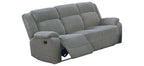 Poundex F8123-22 2 pc smoke grey wide welt corduroy sofa and love seat set with recliners on the ends