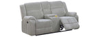 Poundex F8126-25 2 pc ash grey wide welt corduroy sofa and love seat set with recliners on the ends