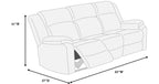 Poundex F8126-25 2 pc ash grey wide welt corduroy sofa and love seat set with recliners on the ends