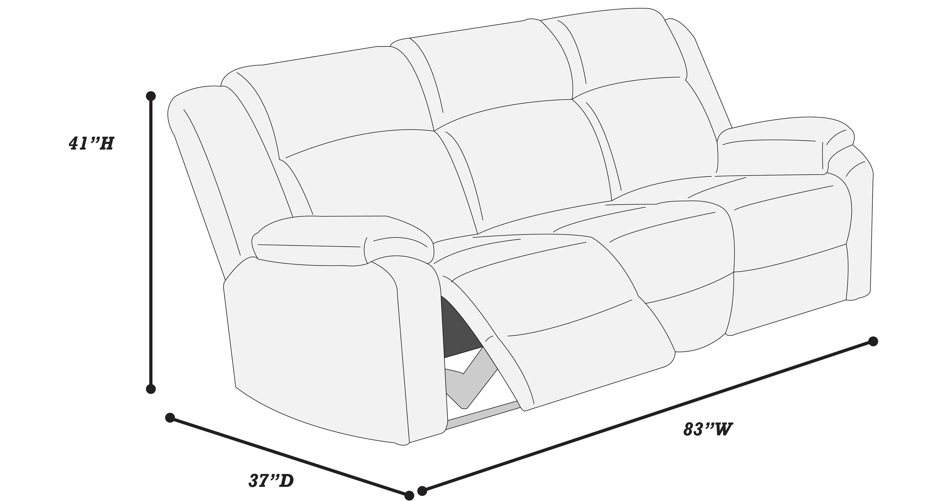 Poundex F8126-25 2 pc ash grey wide welt corduroy sofa and love seat set with recliners on the ends