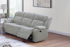 Poundex F8126-25 2 pc ash grey wide welt corduroy sofa and love seat set with recliners on the ends