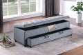 Poundex F8317 Grey boucle fabric storage and underseat storage bedroom entry bench