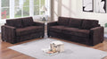 Poundex F8352 2 pc coffee brown wide welt fur like corduroy fabric upholstery sofa and love seat set