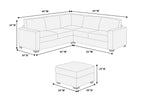 Poundex F8354 4 pc Coffee brown fur like jumbo corduroy fabric 99" sectional sofa with ottoman