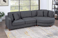 Poundex F8357 2 pc pewter boucle fabric extra large sectional sofa with rounded cuddle chaise