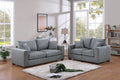 Poundex F8427 2 pc fog grey corduroy fabric sofa and love seat set with rounded square arms
