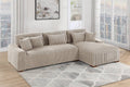 Poundex F8456 2 pc beige corduroy fabric extra large sectional sofa with chaise