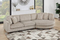 Poundex F8458 2 pc camel corduroy fabric extra large sectional sofa with rounded cuddle chaise