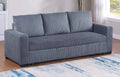 Poundex F8564 Dark grey corduroy fabric sofa futon pull out sleep area pop up chaise