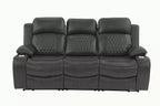 Poundex F86406-05 2 pc Diligent power motion charcoal leatherette sofa and love seat set power headrests