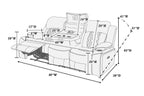 Poundex F86406-05 2 pc Diligent power motion charcoal leatherette sofa and love seat set power headrests
