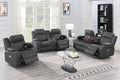 Poundex F86406-05 2 pc Diligent power motion charcoal leatherette sofa and love seat set power headrests