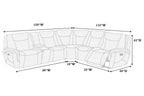 Poundex F86756 3 pc Light grey top grain leather match power motion recliners sectional sofa with console wireless charging diamond pattern