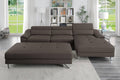 Poundex F8813 2 pc Orren ellis hayden espresso faux leather modern sectional sofa adjustable headrests