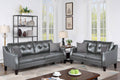 Poundex F8880 2 pc grey gel leatherette sofa and love seat set Red barrel studio