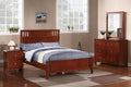 Poundex F9047T 4 pc cherry finish wood panel bed twin size bedroom set