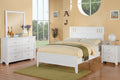 Poundex F9123 4 pc white finish wood panel bed full size bedroom set