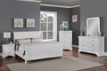 Poundex F9254Q 4 pc white finish wood queen sleigh style bedroom set