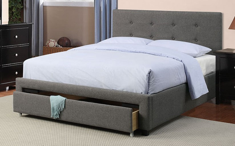 F9330Q Brayden studio laidley slate polyfiber queen bed set with drawers euro slat kit included