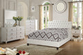 Poundex F9350Q-4PC 4 pc proctor white faux leather tufted white finish wood queen bedroom set