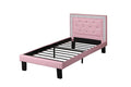 Poundex F9375F Bernadette pink faux leather headboard full bed