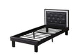 Poundex F9376T Bernadette II black faux leather headboard twin bed