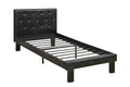 Poundex F9415T Bernadette black faux leather headboard twin bed