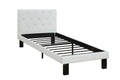 Poundex F9416T Bernadette II white faux leather headboard twin bed