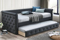 Poundex F9460 charcoal fabric padded twin size day bed with pull out trundle AJ homes studio huntington