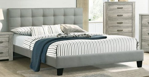 F9532Q Canora joan antoinette grey padded polyfiber queen bed set