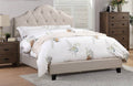 F9542Q A & J homes studio baku beige tufted polyfiber fabric queen bed set euro slat kit included