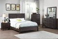 F9547Q-4PC  4 pc antique grey distressed finish wood panel queen bed set Three posts georgette