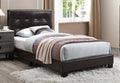 Poundex F9566T espresso faux leather tufted twin bed set euro slat kit included Orren ellis wesley