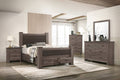 Poundex F9576Q-4PC 4 pc weathered grey finish wood queen bedroom set Latitude run latimer