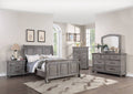 Poundex F9615Q-4PC 4 pc Morgan rustic weathered grey finish wood with sleigh style queen bed set