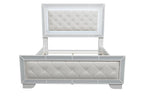 Cream Tufted Faux Leather LED Queen Bedroom Set – F9643Q-4PC