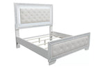 Cream Tufted Faux Leather LED Queen Bedroom Set – F9643Q-4PC