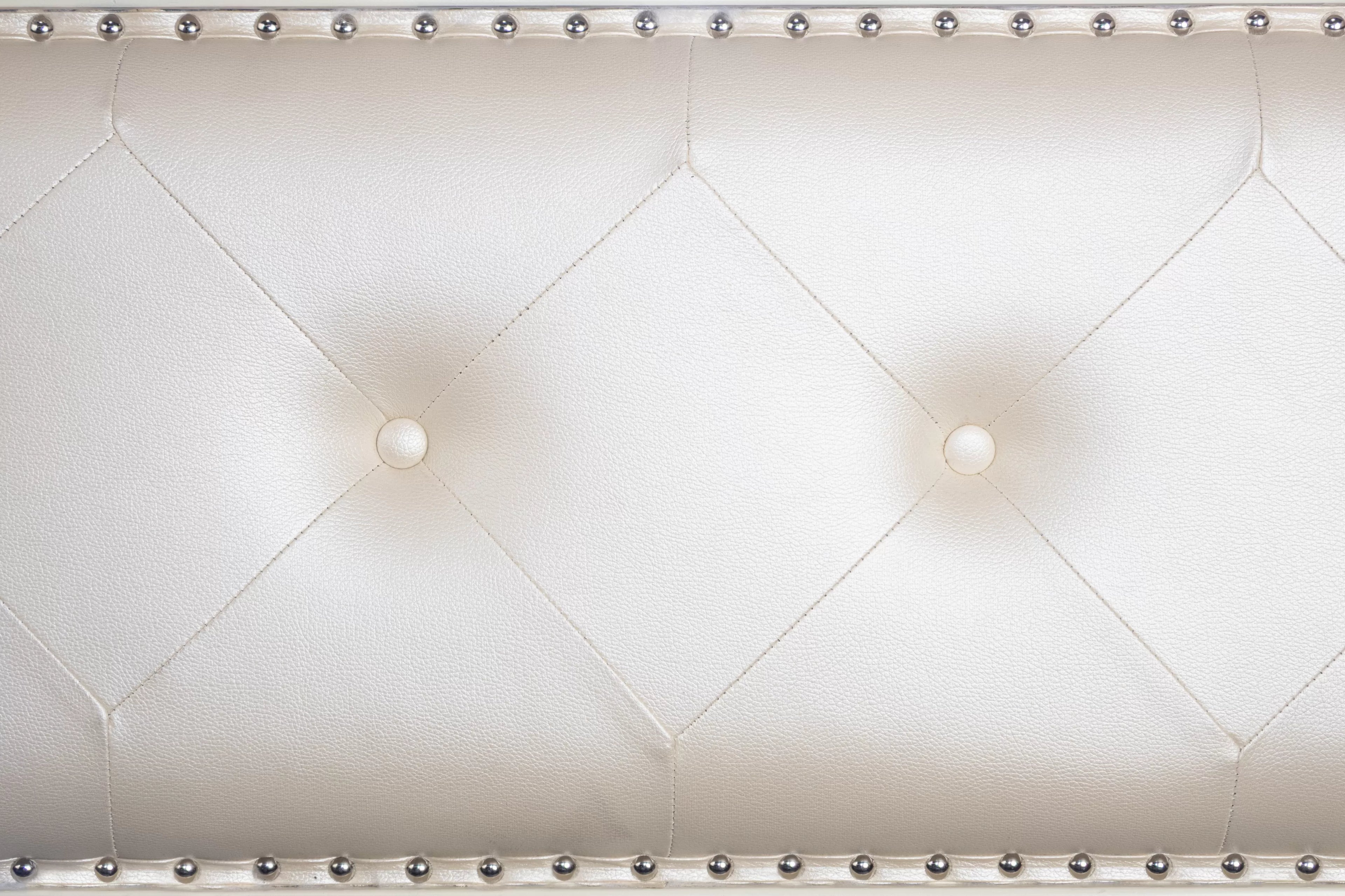 Cream Tufted Faux Leather LED Queen Bedroom Set – F9643Q-4PC